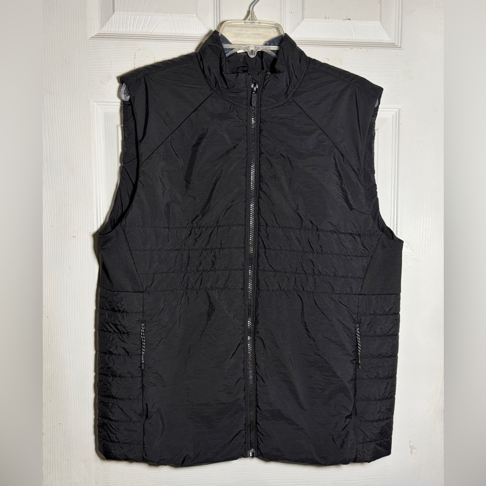 FLX Women’s Black Quilted Vest full zipper,‎ pocket Sz M